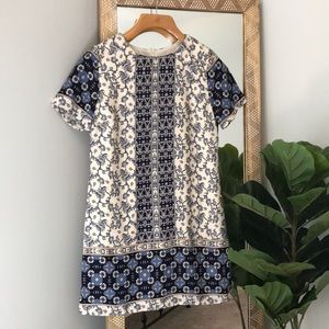 Navy, Blue and Cream Mini Dress